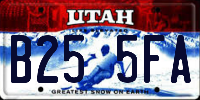 UT license plate B255FA