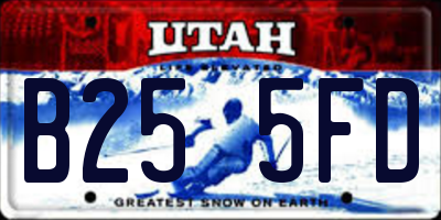UT license plate B255FD