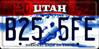 UT license plate B255FE