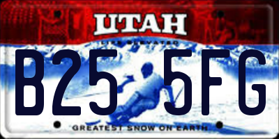 UT license plate B255FG