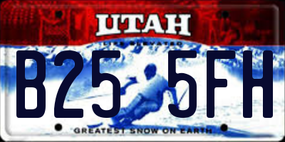 UT license plate B255FH