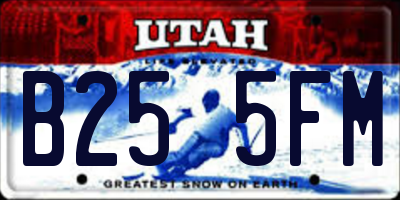 UT license plate B255FM