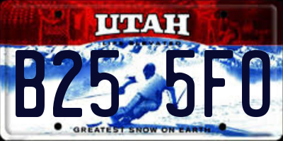 UT license plate B255FO