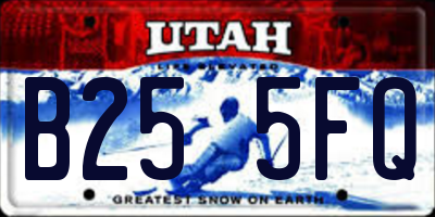 UT license plate B255FQ