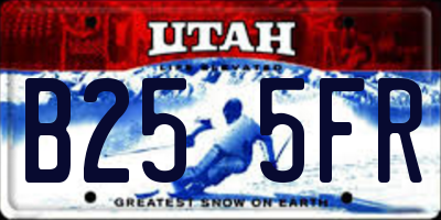 UT license plate B255FR