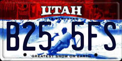 UT license plate B255FS