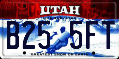 UT license plate B255FT