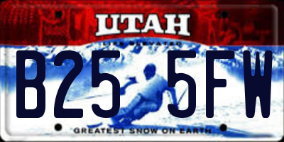 UT license plate B255FW