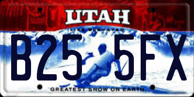 UT license plate B255FX