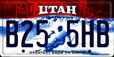 UT license plate B255HB