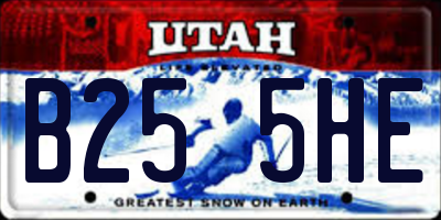 UT license plate B255HE