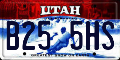 UT license plate B255HS