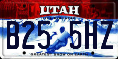 UT license plate B255HZ