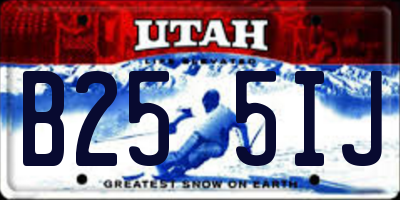 UT license plate B255IJ
