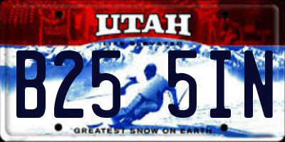 UT license plate B255IN