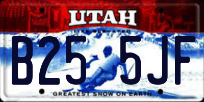 UT license plate B255JF