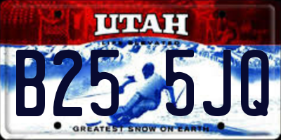 UT license plate B255JQ