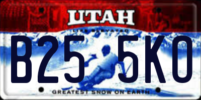 UT license plate B255KO