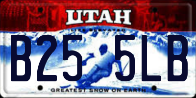 UT license plate B255LB