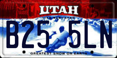 UT license plate B255LN