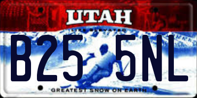 UT license plate B255NL