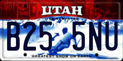 UT license plate B255NU