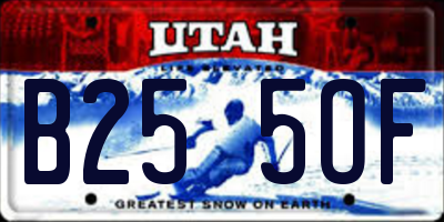 UT license plate B255OF