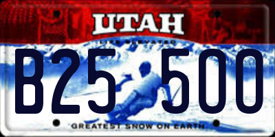 UT license plate B255OO