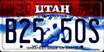 UT license plate B255OS