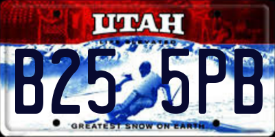 UT license plate B255PB