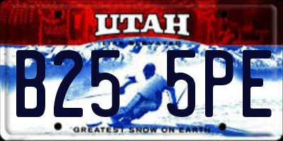 UT license plate B255PE