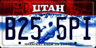 UT license plate B255PI