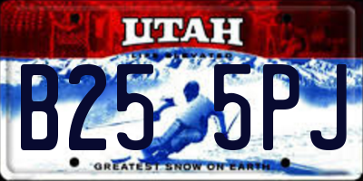 UT license plate B255PJ