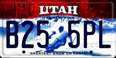 UT license plate B255PL