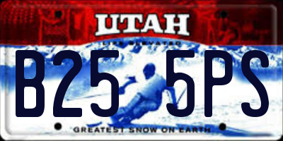 UT license plate B255PS