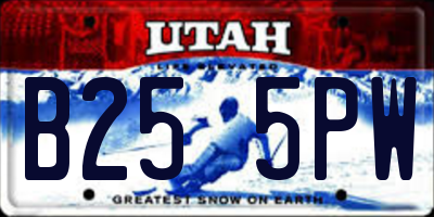 UT license plate B255PW