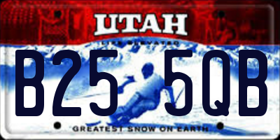 UT license plate B255QB
