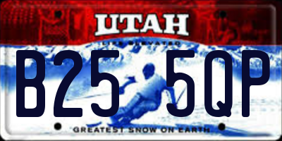 UT license plate B255QP