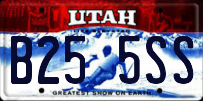 UT license plate B255SS