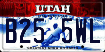 UT license plate B255WL
