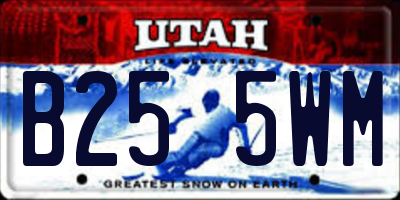 UT license plate B255WM