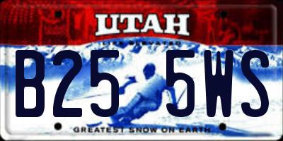 UT license plate B255WS