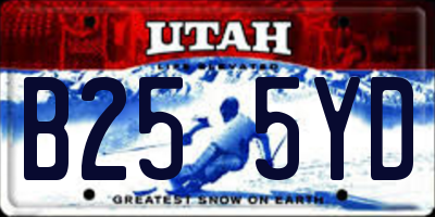 UT license plate B255YD