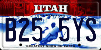 UT license plate B255YS