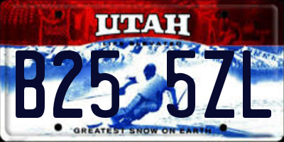 UT license plate B255ZL