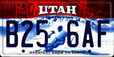 UT license plate B256AF