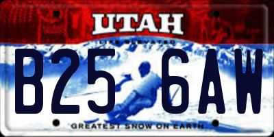 UT license plate B256AW
