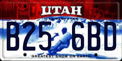 UT license plate B256BD