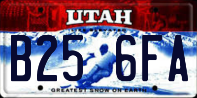 UT license plate B256FA