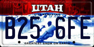 UT license plate B256FE